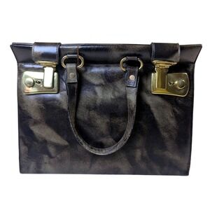 Esteve Vintage Brown Marbled Leather Satchel – Leather Spain READ